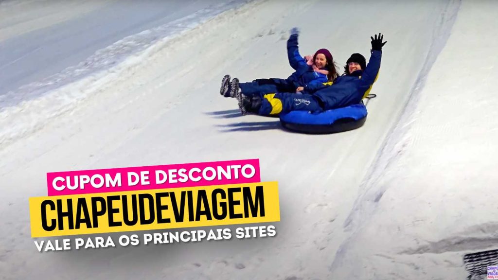 Snowland Cupom CHAPEUDEVIAGEM - Andy e PH na descida de boia