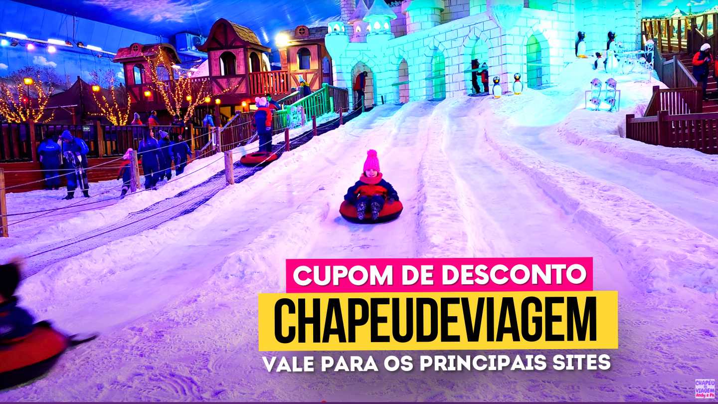 Snowland Cupom CHAPEUDEVIAGEM - Criança na descida de boia infantil