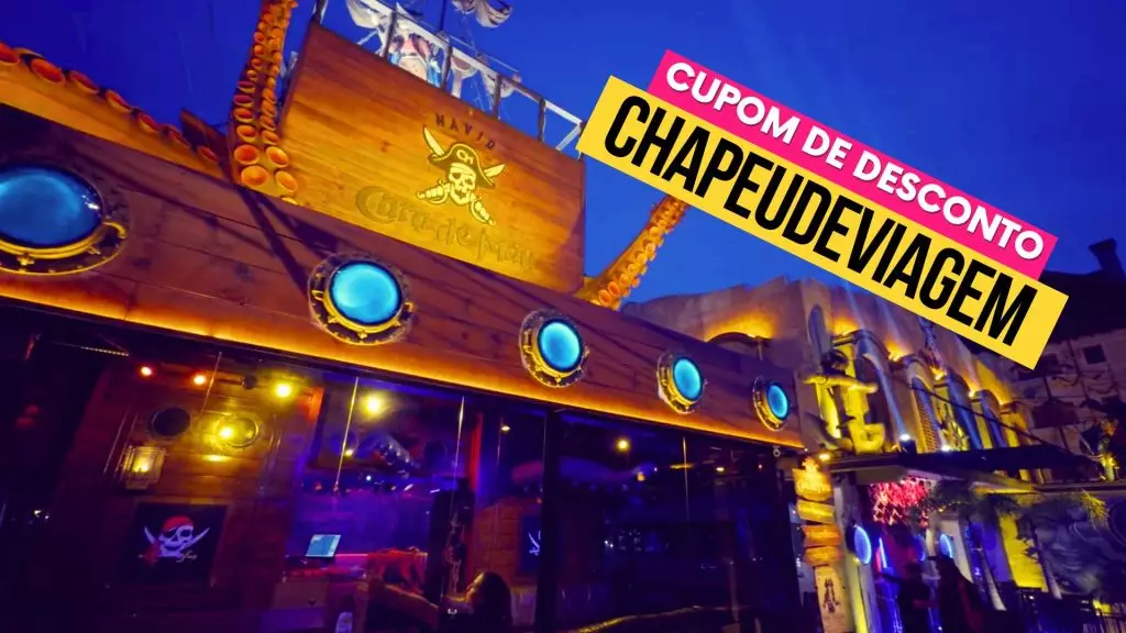 Cara de Mau Cupom CHAPEUDEVIAGEM - Porto e Navio Pirata, fachada