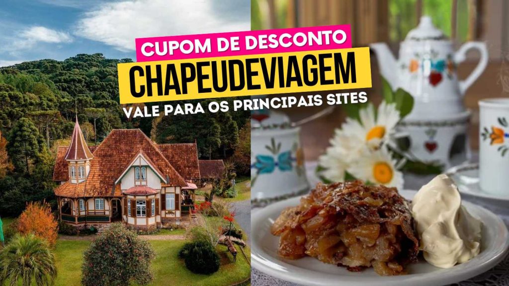 Alta temporada em Gramado cupom CHAPEUDEVIAGEM Castelinho Caracol e Apfelstrudel - Alta Temporada em Gramado