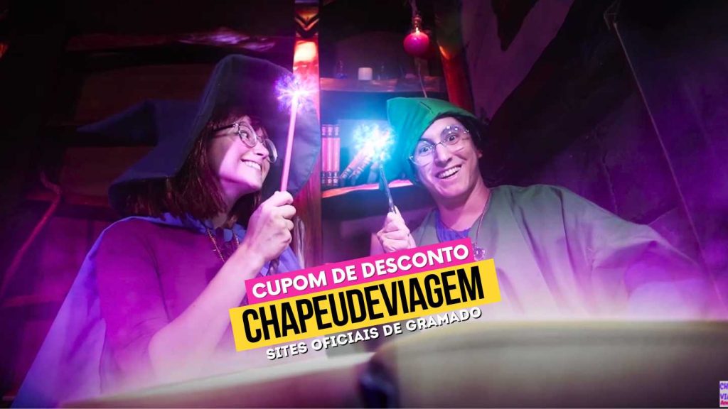 Pizzaria Hector Cupom até 15% - Dicas, Cardápio e Valores 6 Pizzaria Hector Cupom CHAPEUDEVIAGEM - Andy e PHcom chapeu de magos e varinhas sob o livro