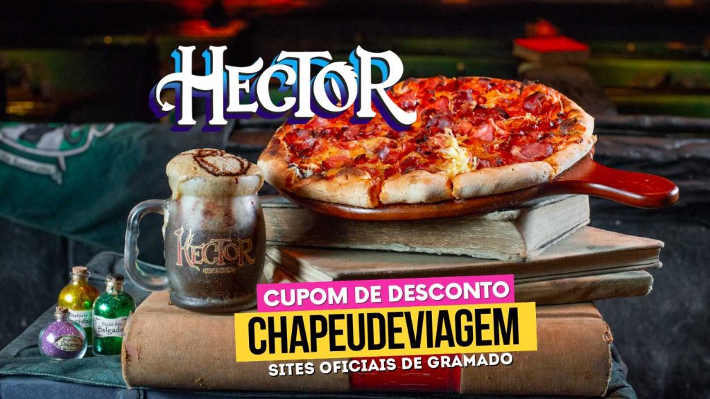 Pizzaria Hector Cupom até 15% - Dicas, Cardápio e Valores 4 Pizzaria Hector Cupom CHAPEUDEVIAGEM - Pizza e bebida sobre livros de magia