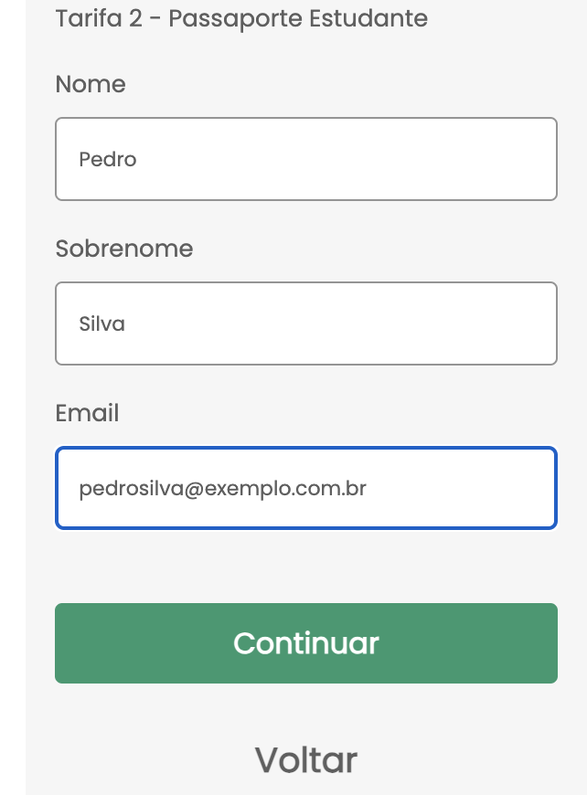 confirmar dados de quem vai usar o ingresso - parque florybal