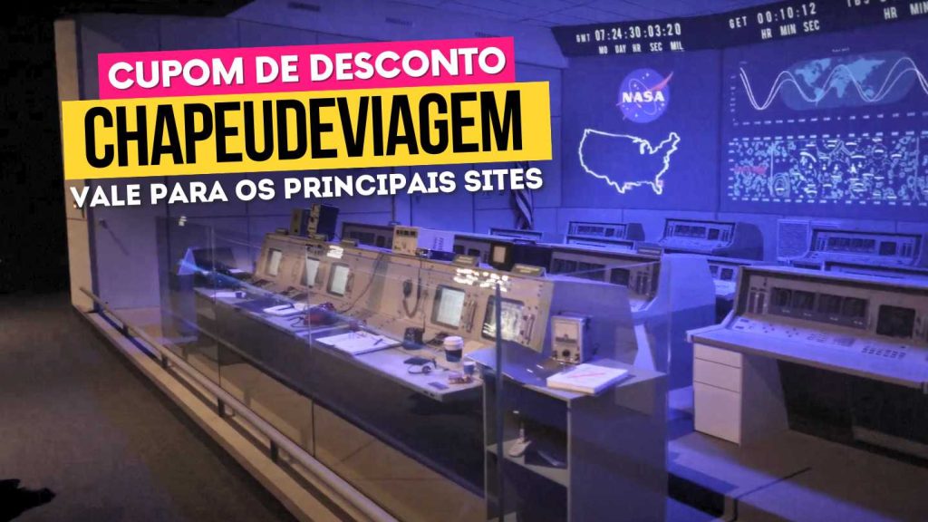 Parque da NASA - Cupom Space Adventure CHAPEUDEVIAGEM: Até 15% OFF 11 Cupom Space Adventure CHAPEUDEVIAGEM - Cenário da sala de Houston
