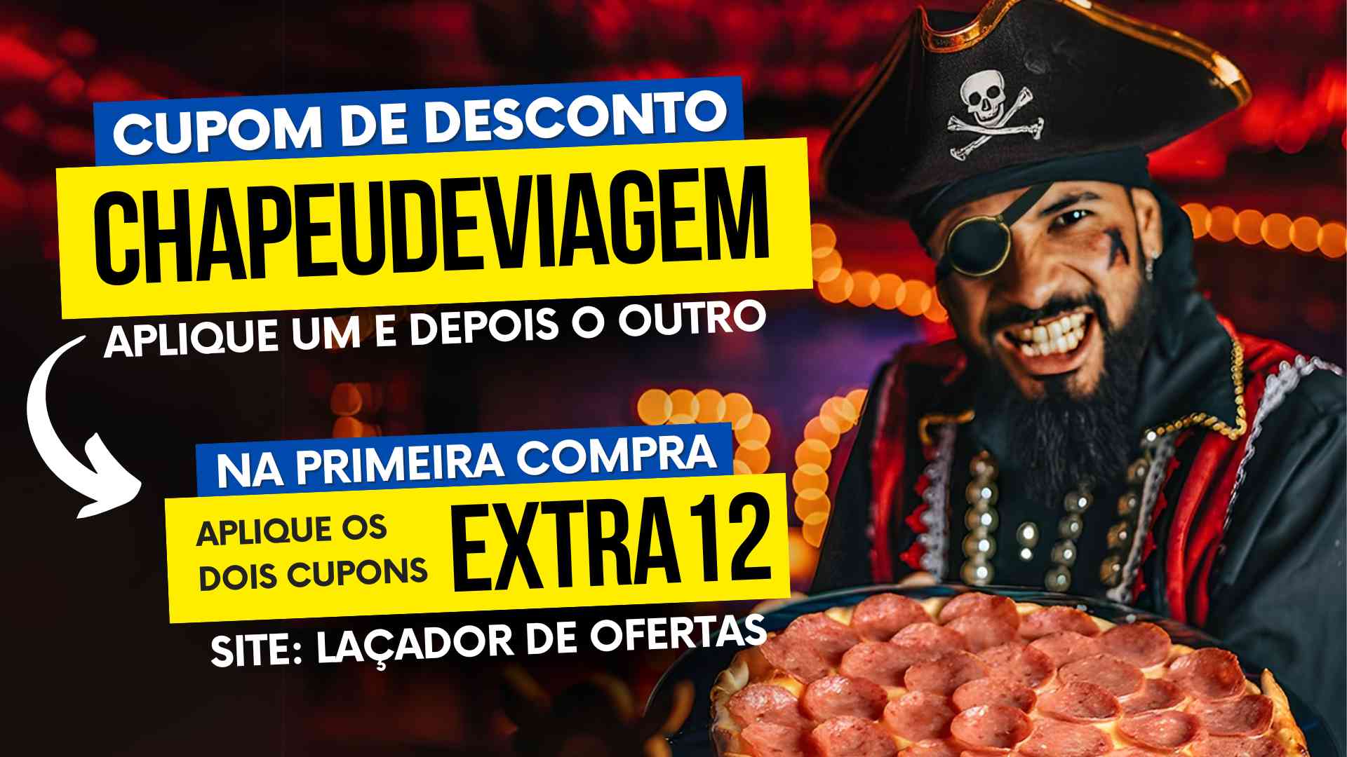 Ingresso Cara de Mau - Cupom CHAPEUDEVIAGEM até 15% de Desconto 11 cara de mau cupom de desconto gramado pizzaria tematica pizza dos piratas