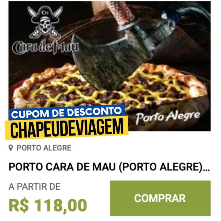 cupom de desconto cara de mau cupom de desconto CHAPEUDEVIAGEM pizzaria tematica gramado porto cara de mau navio cara de mau