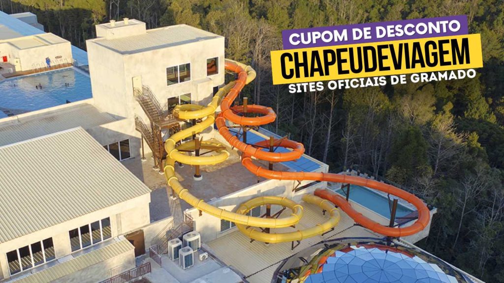 Acquamotion Gramado Cupom CHAPEUDEVIAGEM -  Vista aerea dos toboaguas