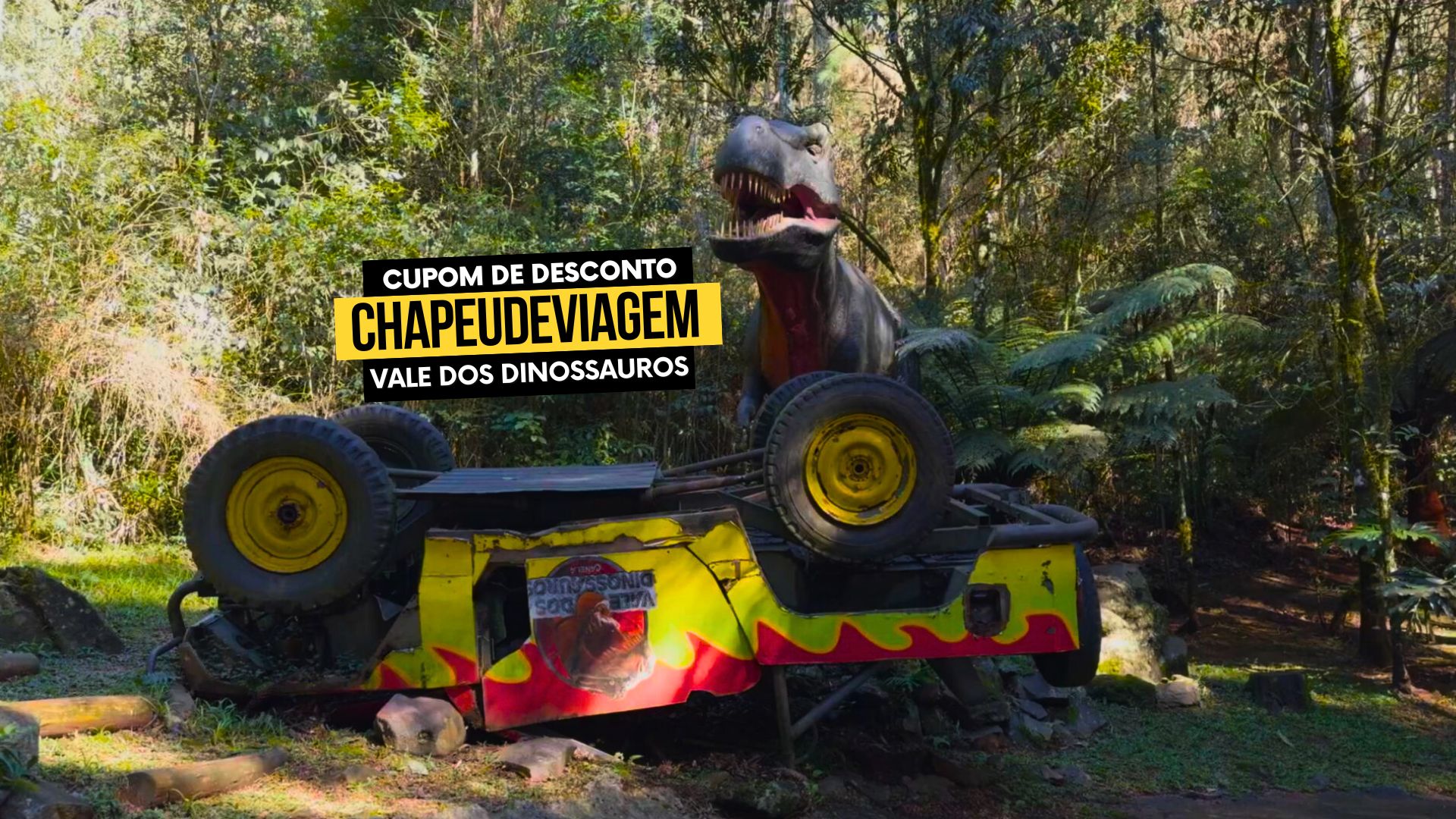 Ingresso Vale dos Dinossauros Cupom CHAPEUDEVIAGEM