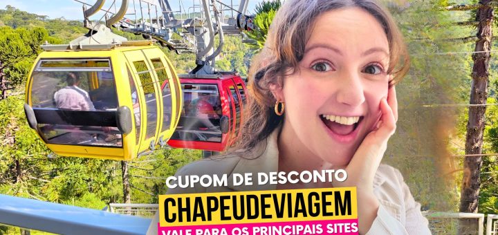 Bondinhos Aéreos Cupom de Desconto CHAPEUDEVIAGEM - Foto das cabines do teleférico na Cascata do Caracol