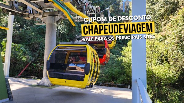 Ingresso Bondinhos Aéreos Cupom CHAPEUDEVIAGEM - Teleféricos e Cabines no Parque da Cascata do Caracol