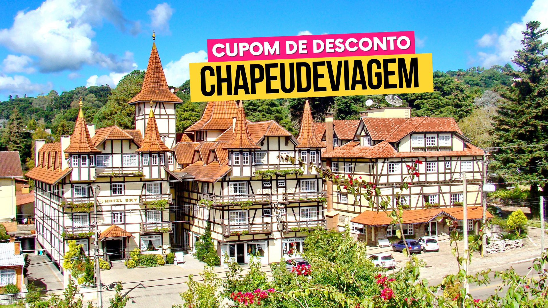Sky Hotéis: Qual escolher? Até 40% OFF: Cupom CHAPEUDEVIAGEM 1 Hotel Sky Gramado Fachada - Cupom CHAPEUDEVIAGEM hotéis Sky