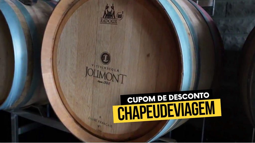 Barril de Vinho Vinícola Jolimont Cupom CHAPEUDEVIAGEM