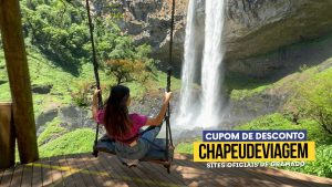 Cupom Pé da Cascata CHAPEUDEVIAGEM - Moça no balanço do pé da cascata
