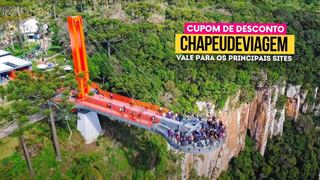 Cupom SkyGlass CHAPEUDEVIAGEM Plataforma de vidro vista aerea e do vale - Cupom Skyglass