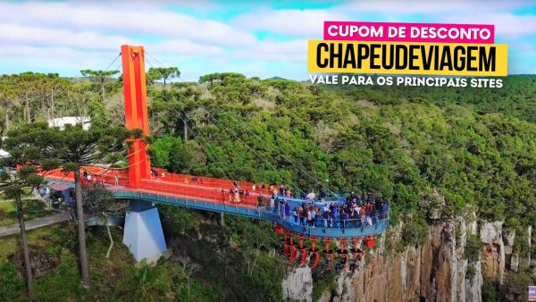 Ingresso SkyGlass Cupom CHAPEUDEVIAGEM - Plataforma de vidro vista lateral