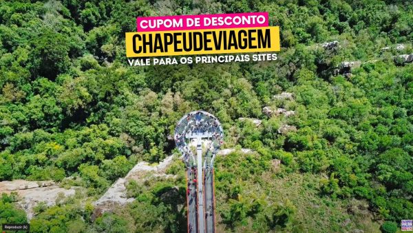 Ingresso SkyGlass CupomCHAPEUDEVIAGEM - vista da vegetação e Plataforma de vidro