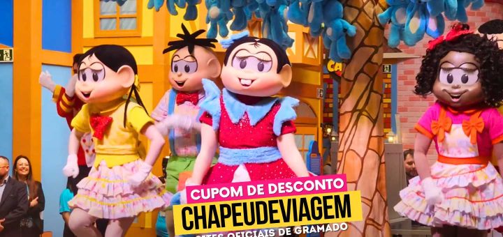 Cupom Vila da Monica CHAPEUDEVIAGEM turma da monica se apresentando ao vivo -