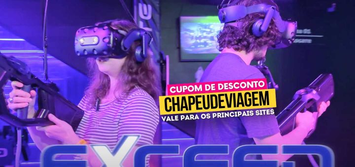 Exceed Park Cupom CHAPEUDEVIAGEM - Andy e PH com oculos de realidade virtual