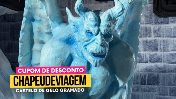 Ingresso Castelo de Gelo Hector Cupom CHAPEUDEVIAGEM - fotos do interior e estatuas