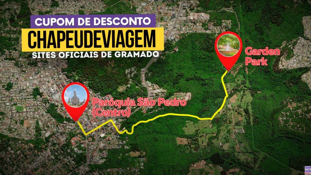 Garden Park Gramado Cupom CHAPEUDEVIAGEM - Mapa do centro até o Garden Park Gramado