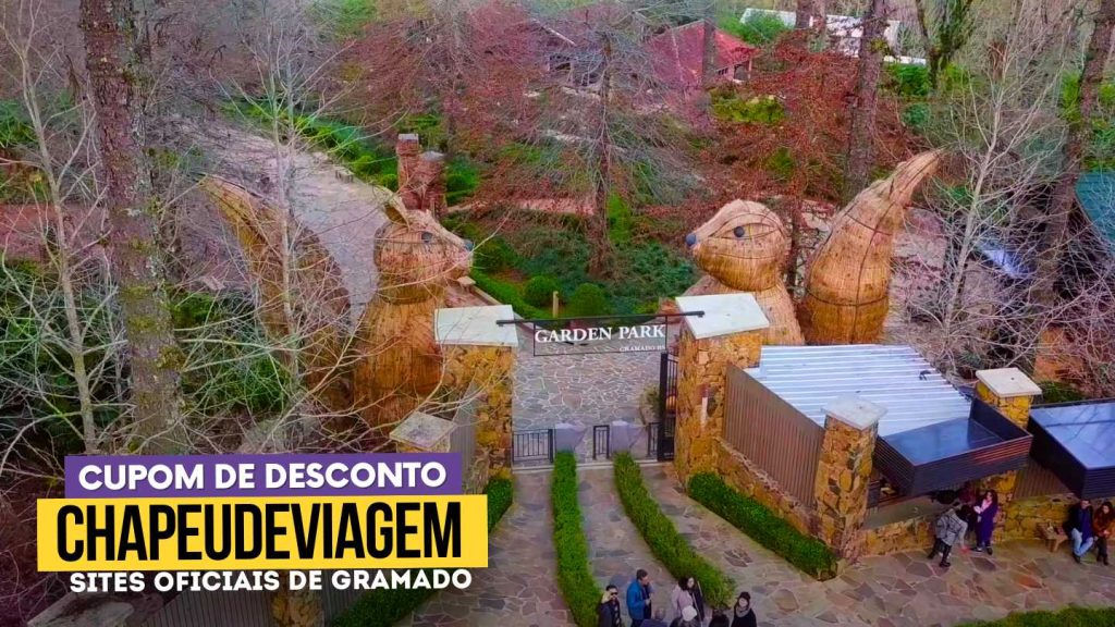 Garden Park Gramado Cupom CHAPEUDEVIAGEM - Fachada do parque em Gramado, Cupom de desconto
