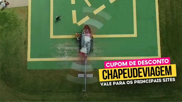 Ingresso Helicóptero Cataratas Cupom CHAPEUDEVIAGEM - Helicóptero na área de pouso