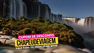 Ingresso Noite nas Cataratas Cupom CHAPEUDEVIAGEM - cataratas a noite e céu estrelado
