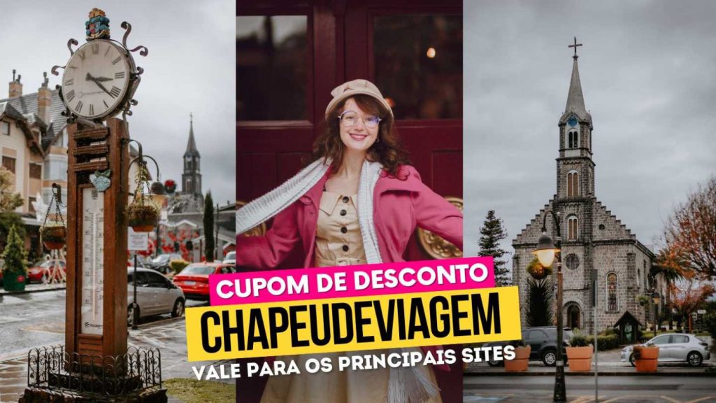 Clima em Gramado Agora - Guia Atualizado com 10 Dicas para Turistas 4 Clima em Gramado Cupom CHAPEUDEVIAGEM - termometro, andy com casaco e igreja de gramado