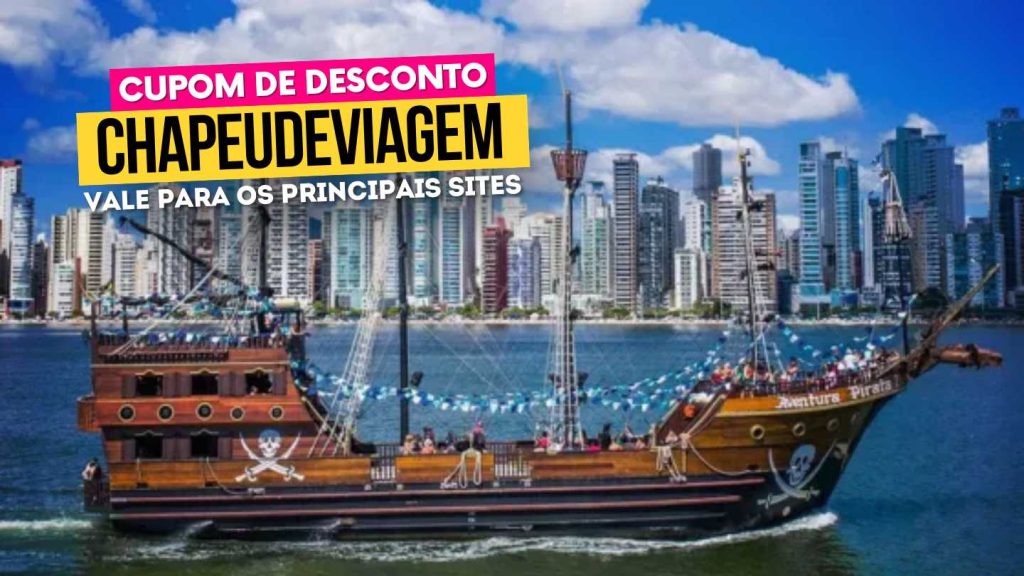 Barco Pirata BC Cupom CHAPEUDEVIAGEM - navio pirata frente da cidade