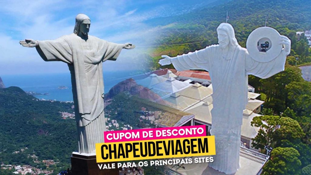 Cupom Cristo Luz Balneário CHAPEUDEVIAGEM - dois monumentos de Cristo