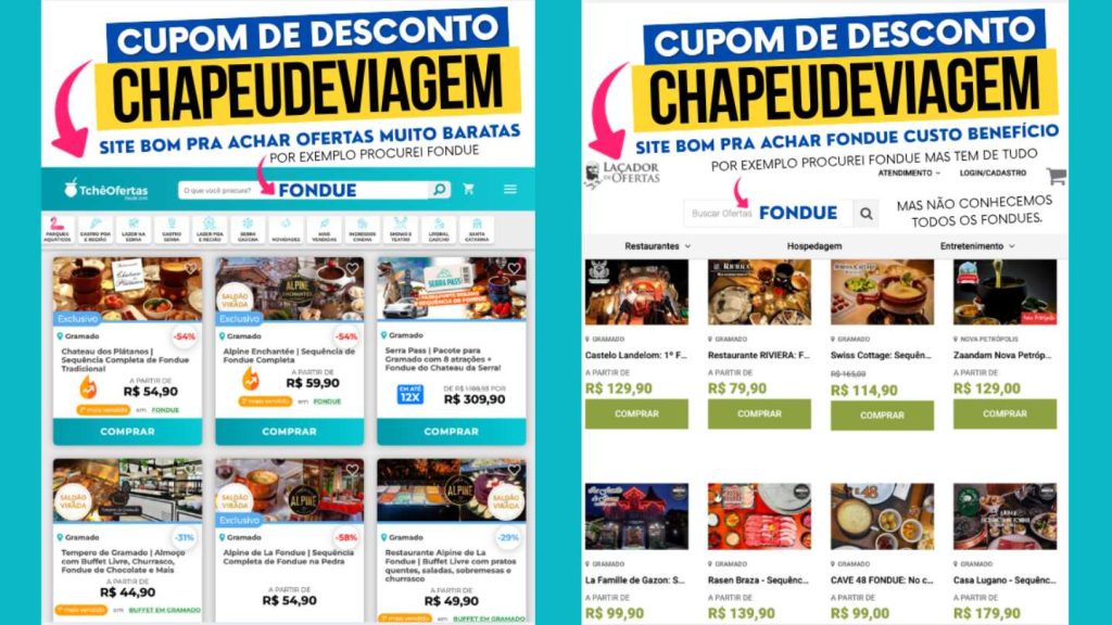 Fondue Desconto em Gramado - laçador e tche