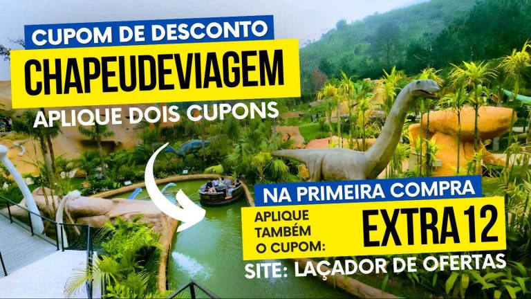 Parque dos dinossauros Cupom CHAPEUDEVIAGEM - Parque Dinossauro área externa, laçador