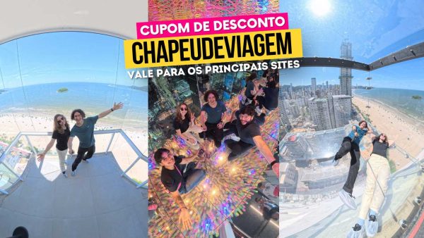 Ingresso Summit BC Cupom CHAPEUDEVIAGEM - 1 Andy e Ph, 2 pessoal no cenário de molas, 3 casal deitado no cubo de vidro