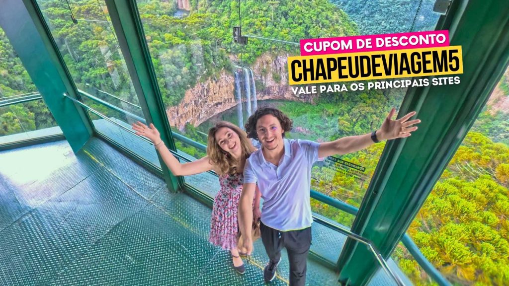 Ingresso Parque do Caracol Cupom CHAPEUDEVIAGEM - PH e Andy no Mirante