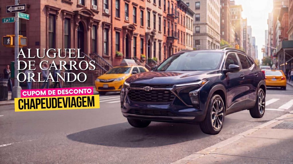 Aluguel de Carros em Orlando Cupom CHAPEUDEVIAGEM - Carro azul marinho