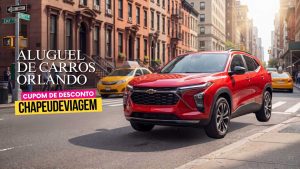 Aluguel de Carros em Orlando Cupom CHAPEUDEVIAGEM - carro vermelho em Orlando