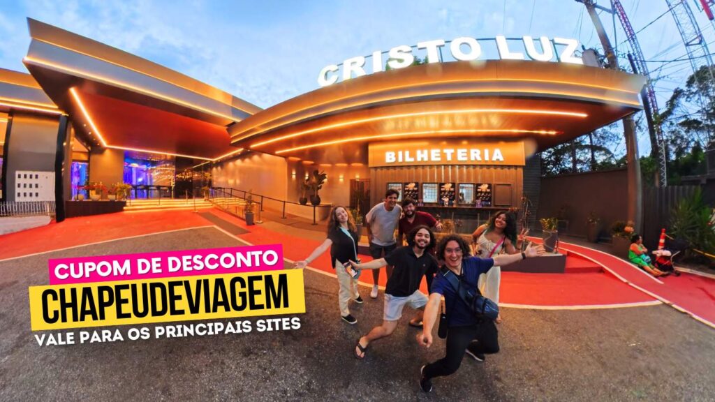 Ingresso Cristo Luz Cupom CHAPEUDEVIAGEM Chapeu de Viagem na Fachada - Cupom Cristo Luz Balneário