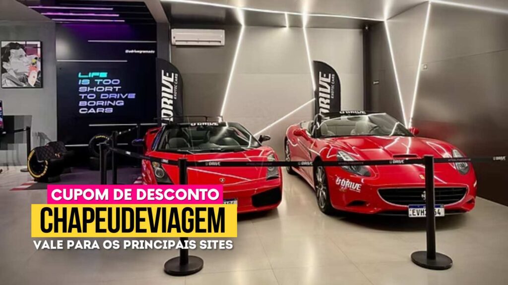U Drive Gramado Cupom CHAPEUDEVIAGEM - dois Carros esportivos vermelhos