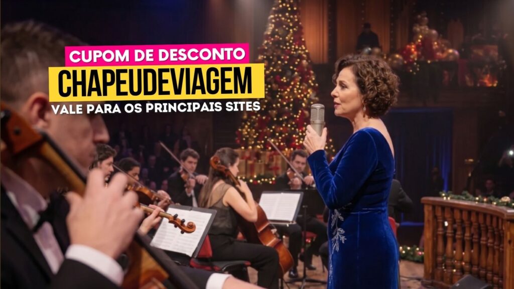 Natal Luz Gramado Cupom CHAPEUDEVIAGEM - Natal Luz In Concert mulher cantando
