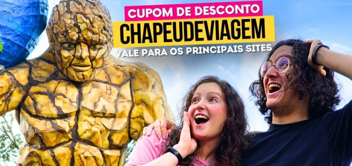 Cupom Parque Florybal CHAPEUDEVIAGEM - Ph e Andy ao lado do Golem