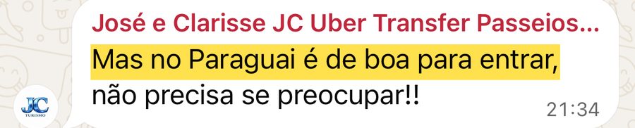 Um transfer da região explica que no Paraguai é de boa para entrar