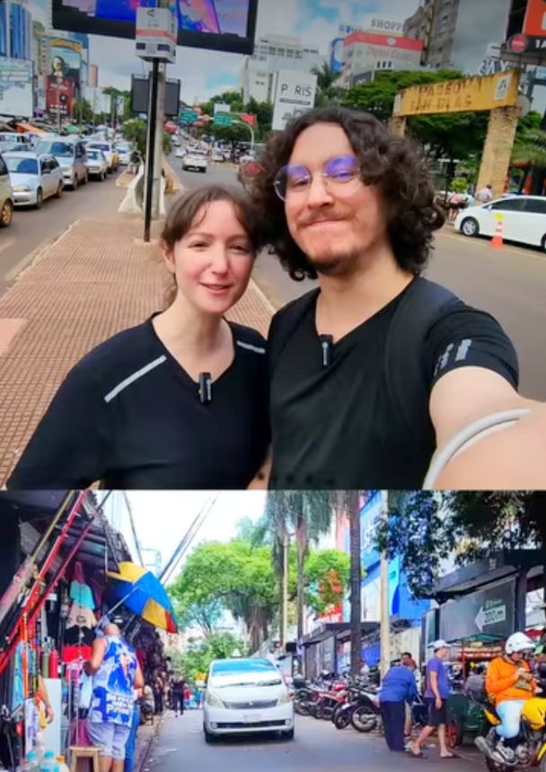 PH e Andy numa rua de compras de Ciudad del Este, no Reels feito para a Star Games